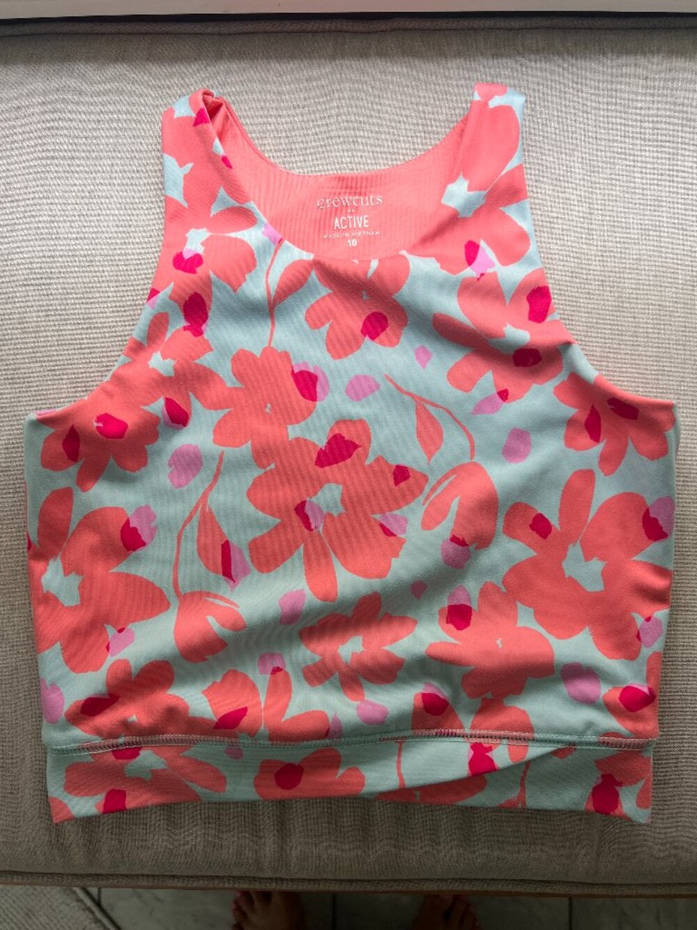 Crewcuts floral girls active top size 10